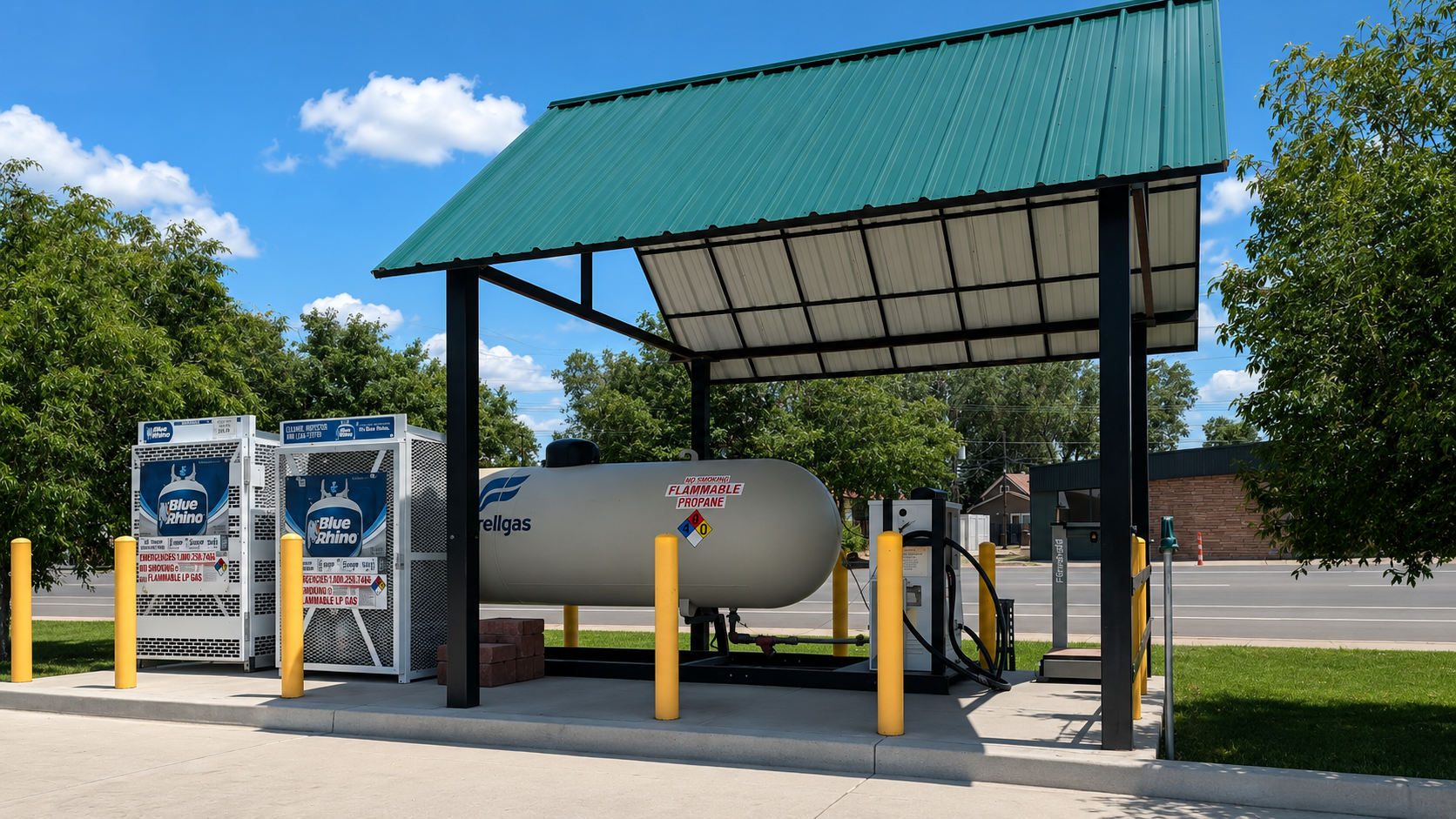 Propane fill and exchange station at Beer Barn II