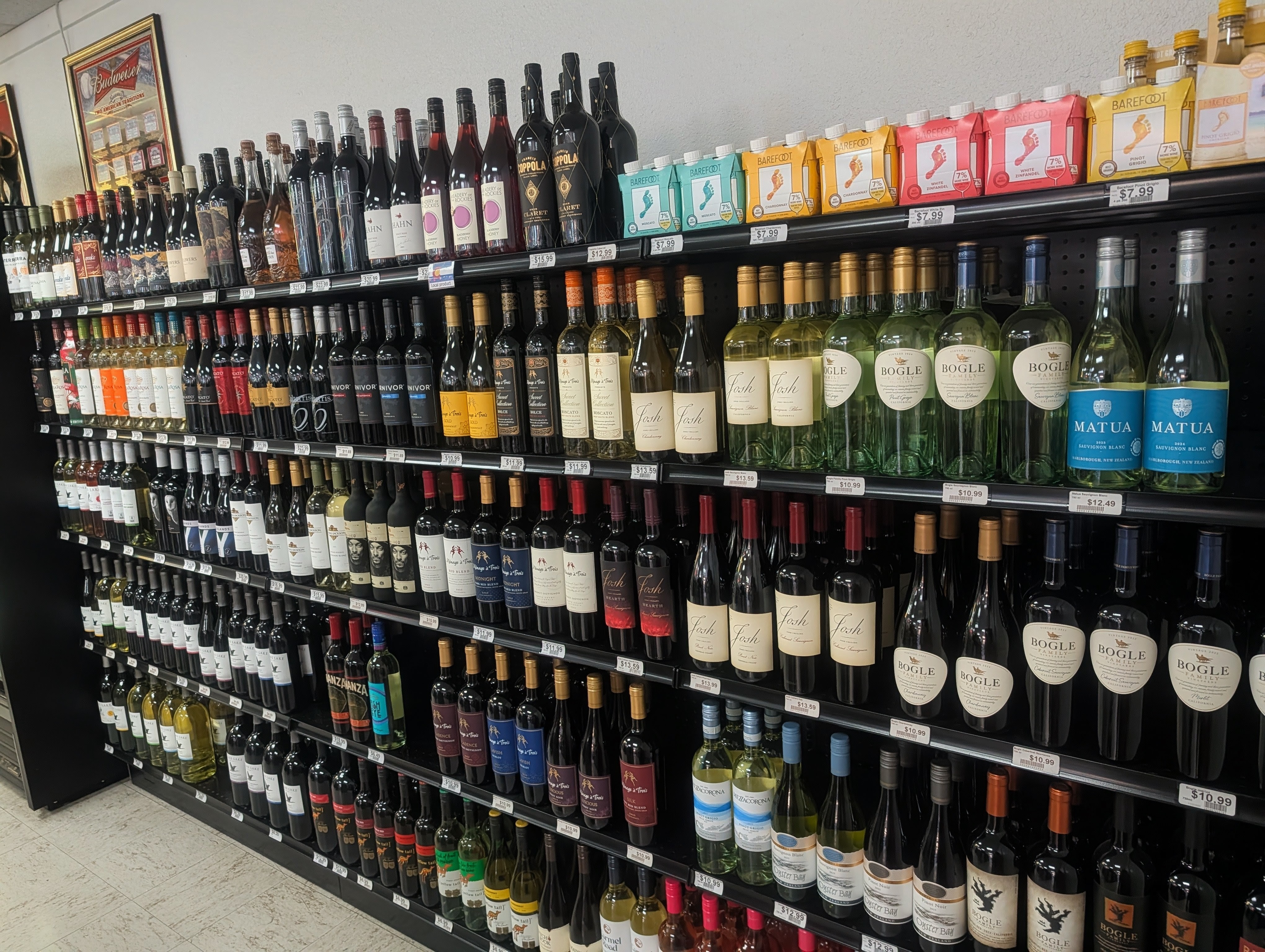 Wine section at Beer Barn II